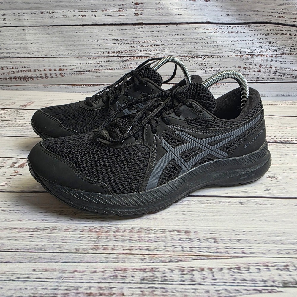 Asics Gel-Contend 7 Womens Running‎ Shoes Triple Black 1012A911 Size 10